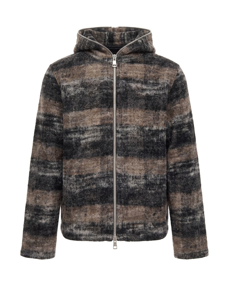 Our Legacy Woods Check Hooded Wool-Blend Zip-Up Hoodie