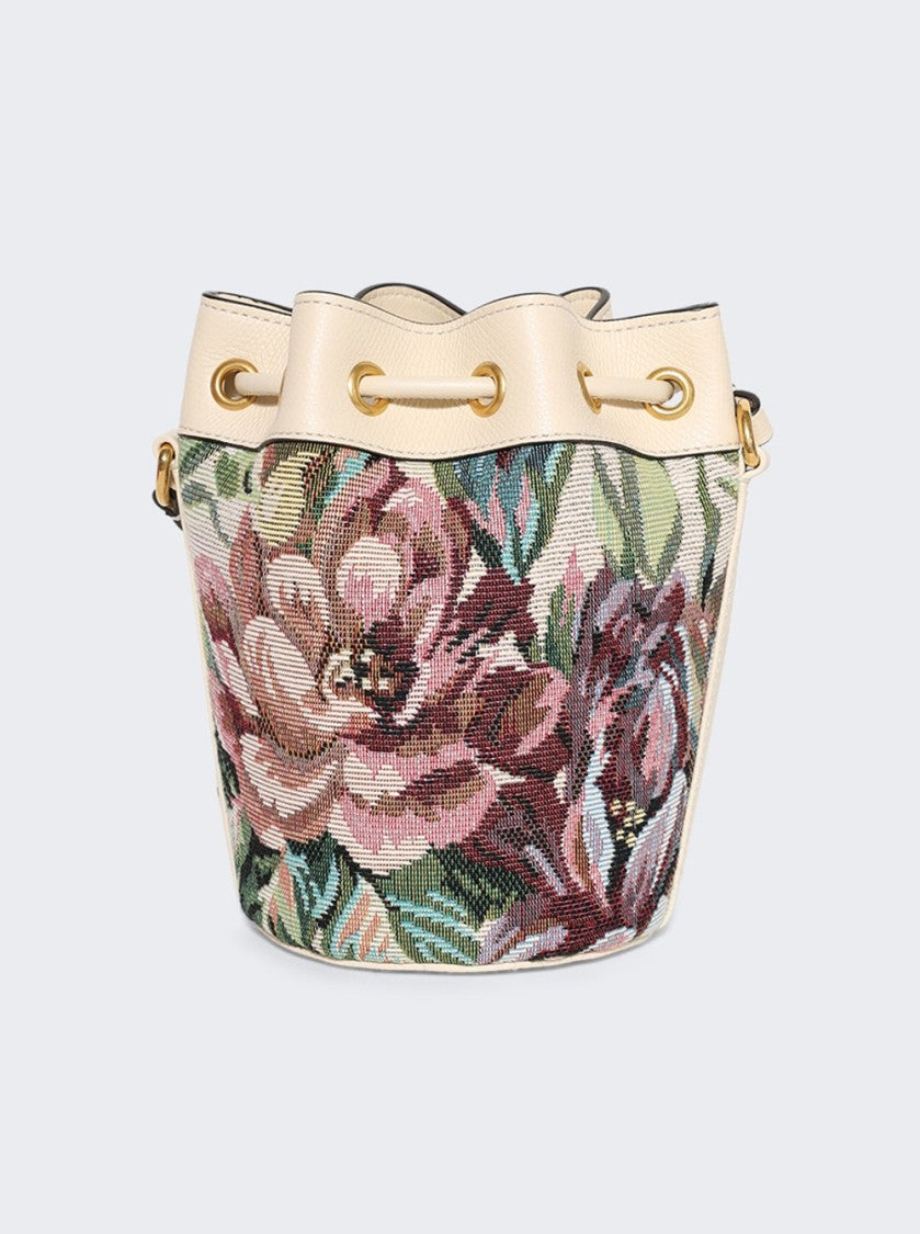 Valentino Garavani Mini Drawstring V Logo Bucket Bag Multicolor