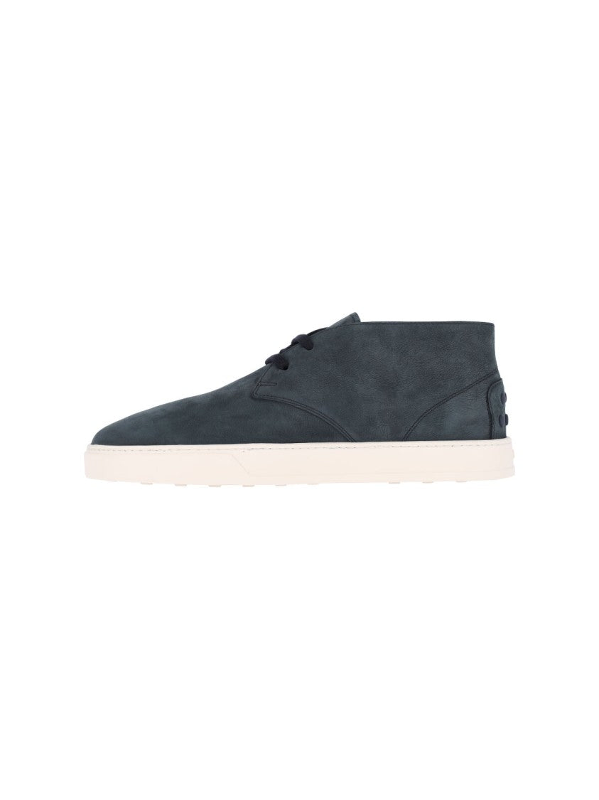 Tod's Blue Suede Low-Top Sneakers
