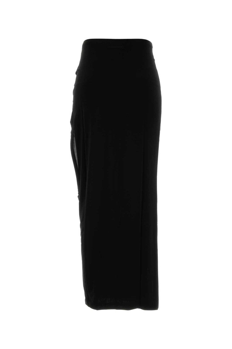 Jean Paul Gaultier Black Stretch Rayon Skirt