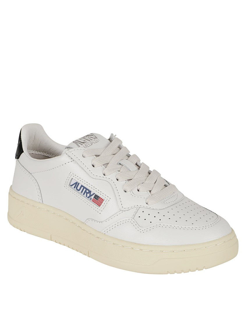 Autry White Leather Low-Top Sneakers With Perforated Detailing