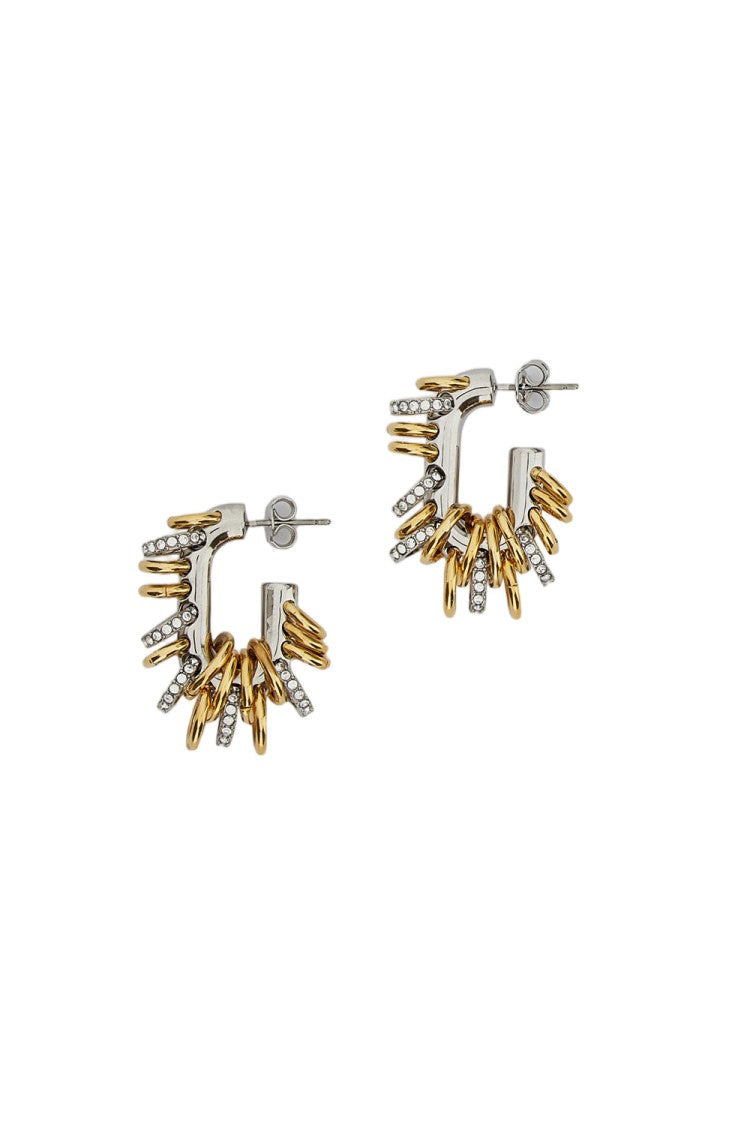 Rabanne Silver/Gold Small Punk Xl Link Earrings