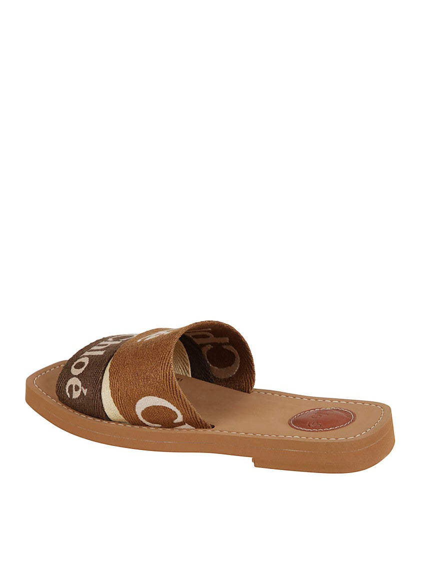 Chloé Color-Blocked Slip-On Sandals With Embossed Detailing