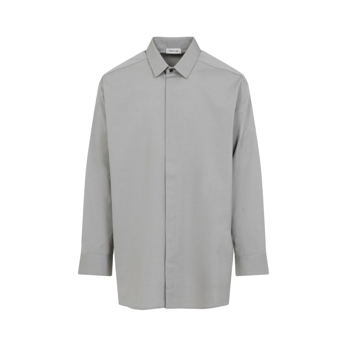 Fear Of God Melange Dove Grey Cotton Button Up Shirt