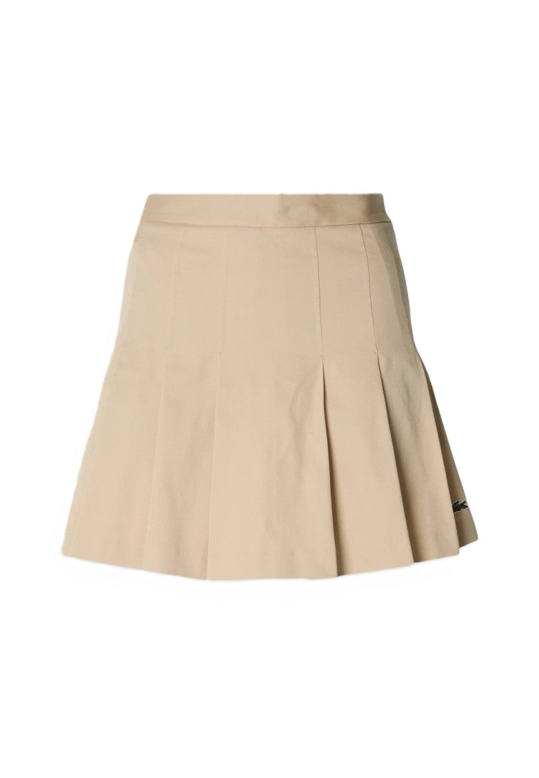 Lacoste Beige Short Pleated Cotton Skirt
