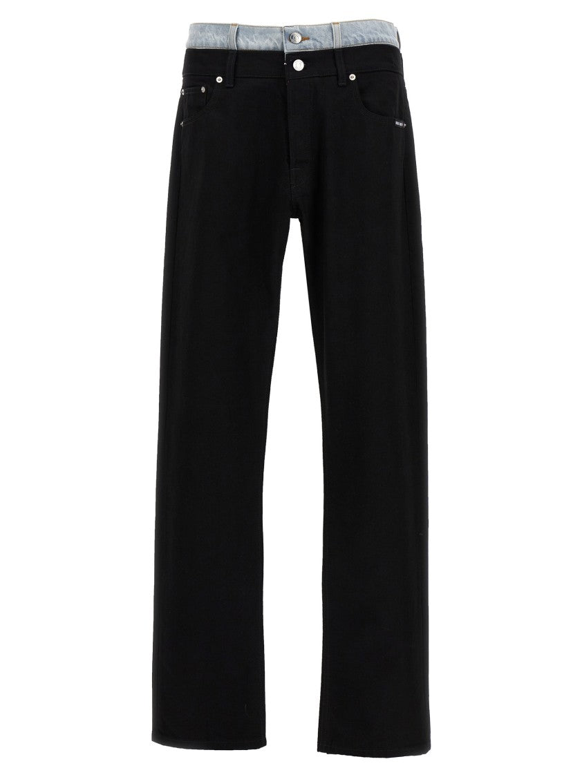 Vtmnts Denim Jeans With Contrast Double Waist Detail