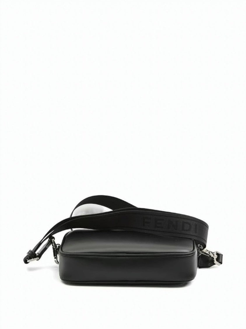 Fendi Sleek Calf Leather Shoulder Bag With Tonal Monogram