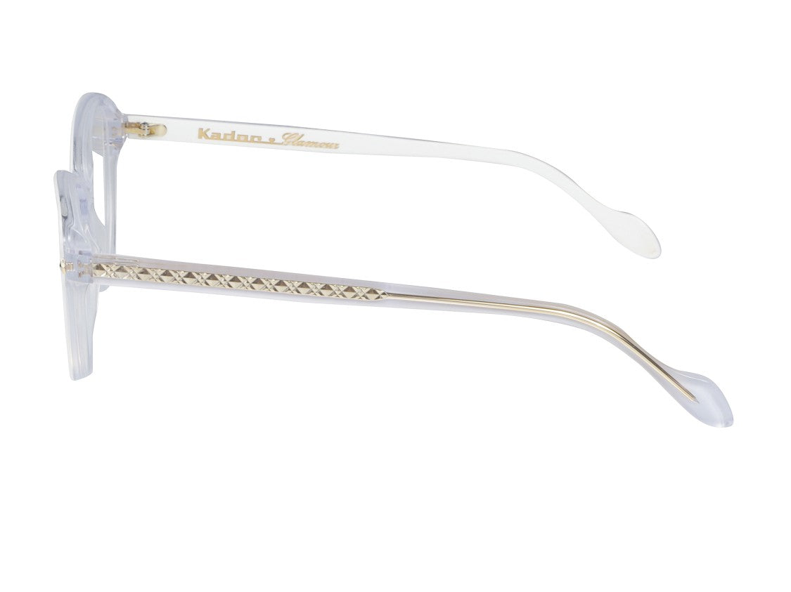 Kador Gold Melany Glamour-V Translucent Cat-Eye Eyeglasses