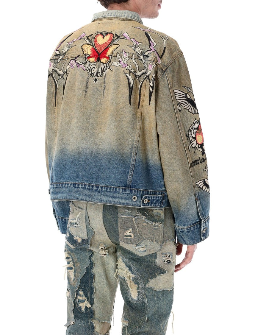 Who Decides War Dove Gradient Embroidered Trucker Jacket
