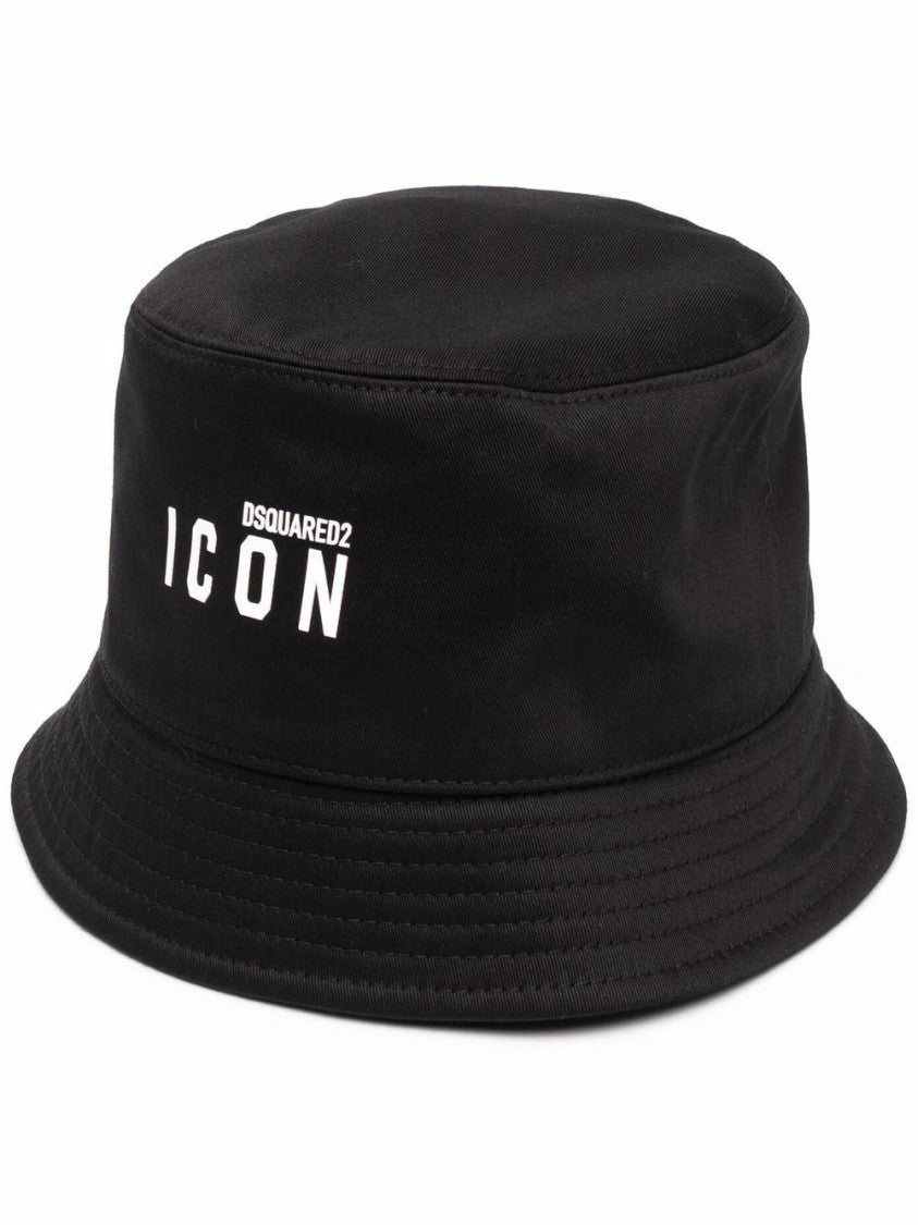 Dsquared2 Black Logo-Print Bucket Hat