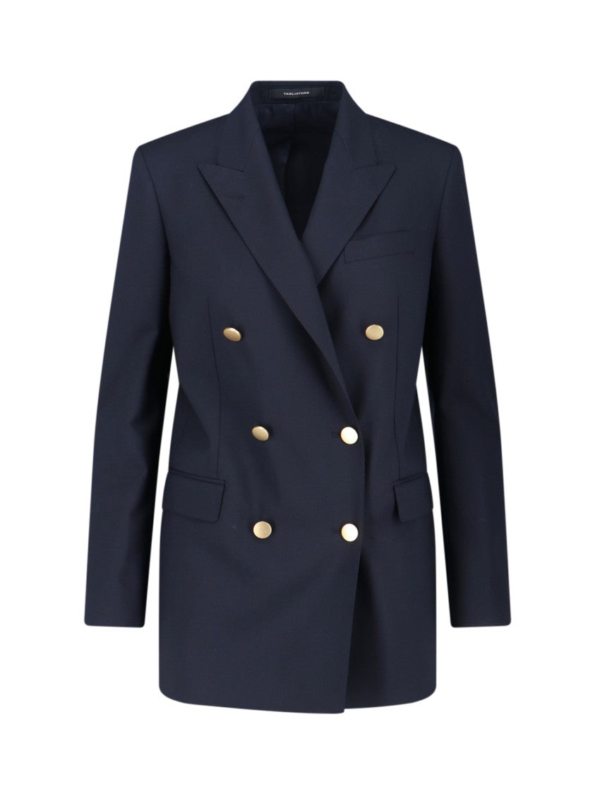 Tagliatore Tailored Fitted Jacket With Structured Shoulders And Classic Collar