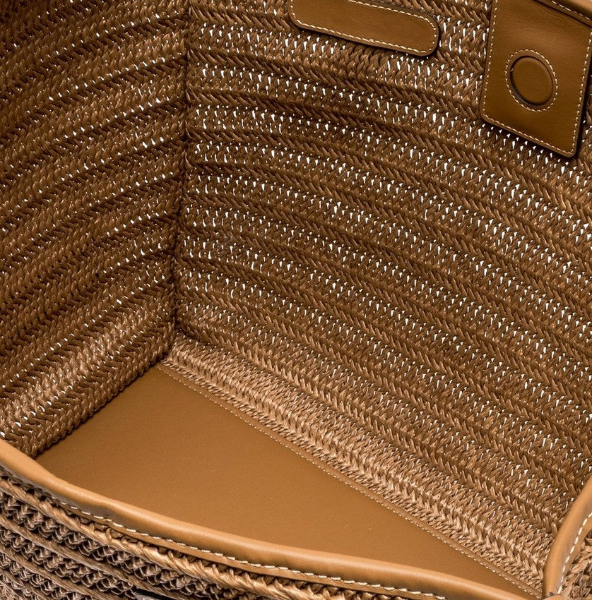 Marcella Straw Handbag With Zip Pouch