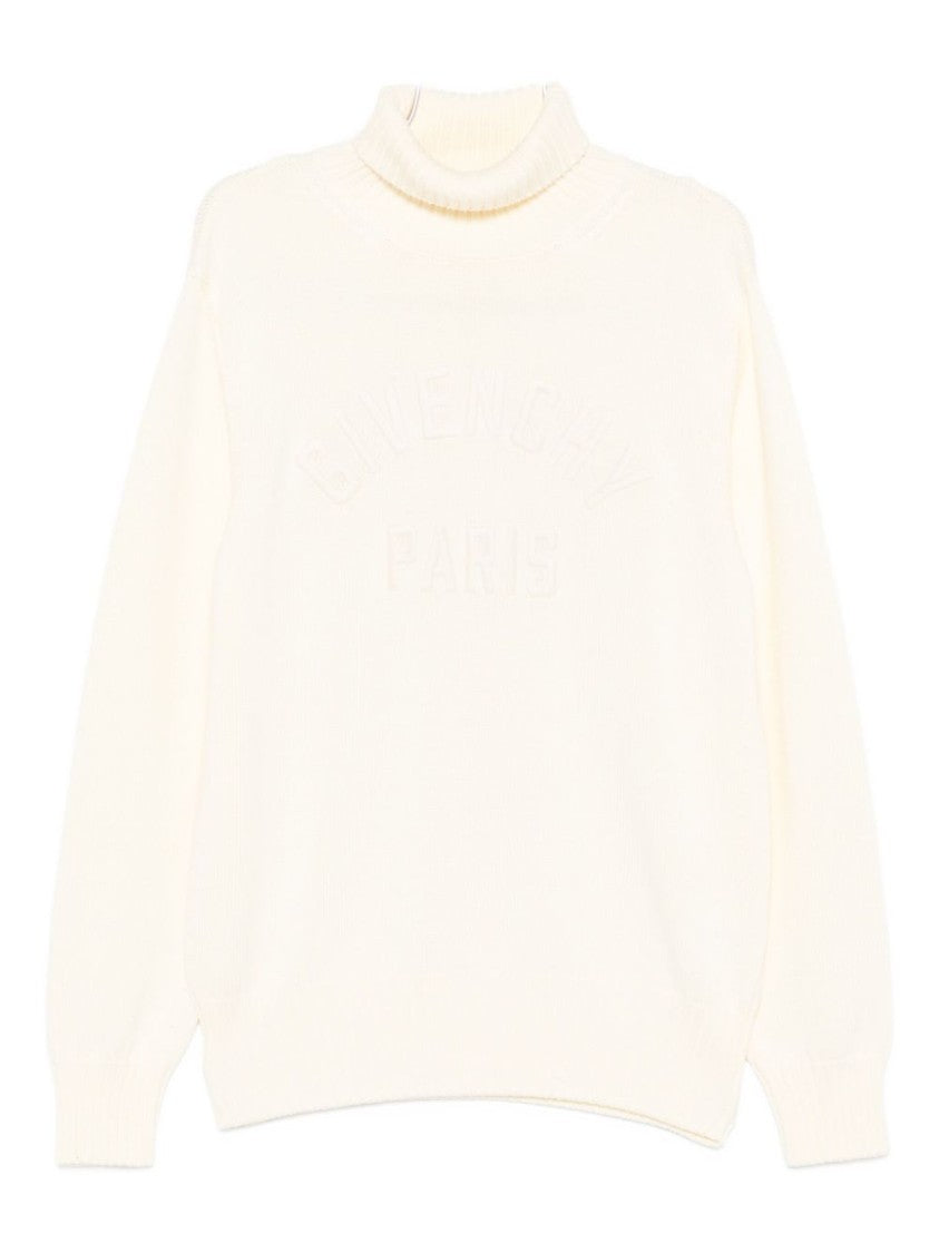 Givenchy Ribbed High Neck Sweater With Embossed Logo Detail