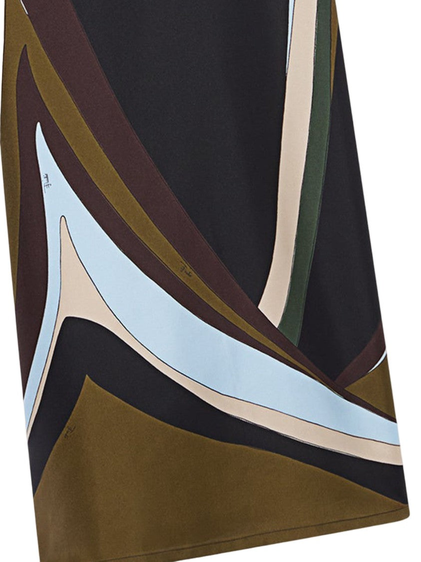 Emilio Pucci Silk Palazzo Pants With Fari Print And Flared Cut