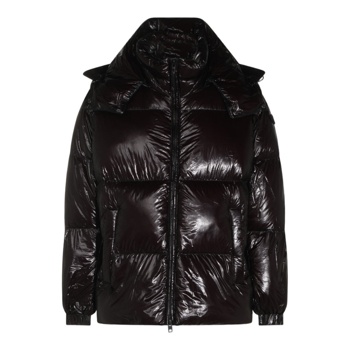 Diesel Glossy Puffer Coat With High Collar And Oversized Fit