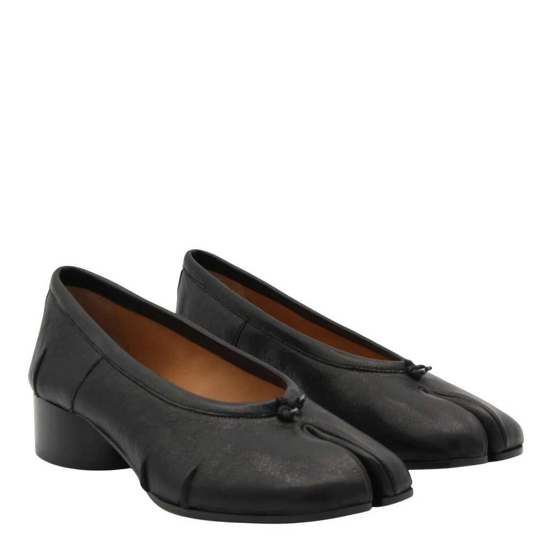 Maison Margiela Split-Toe Black Shoes With Low Block Heel