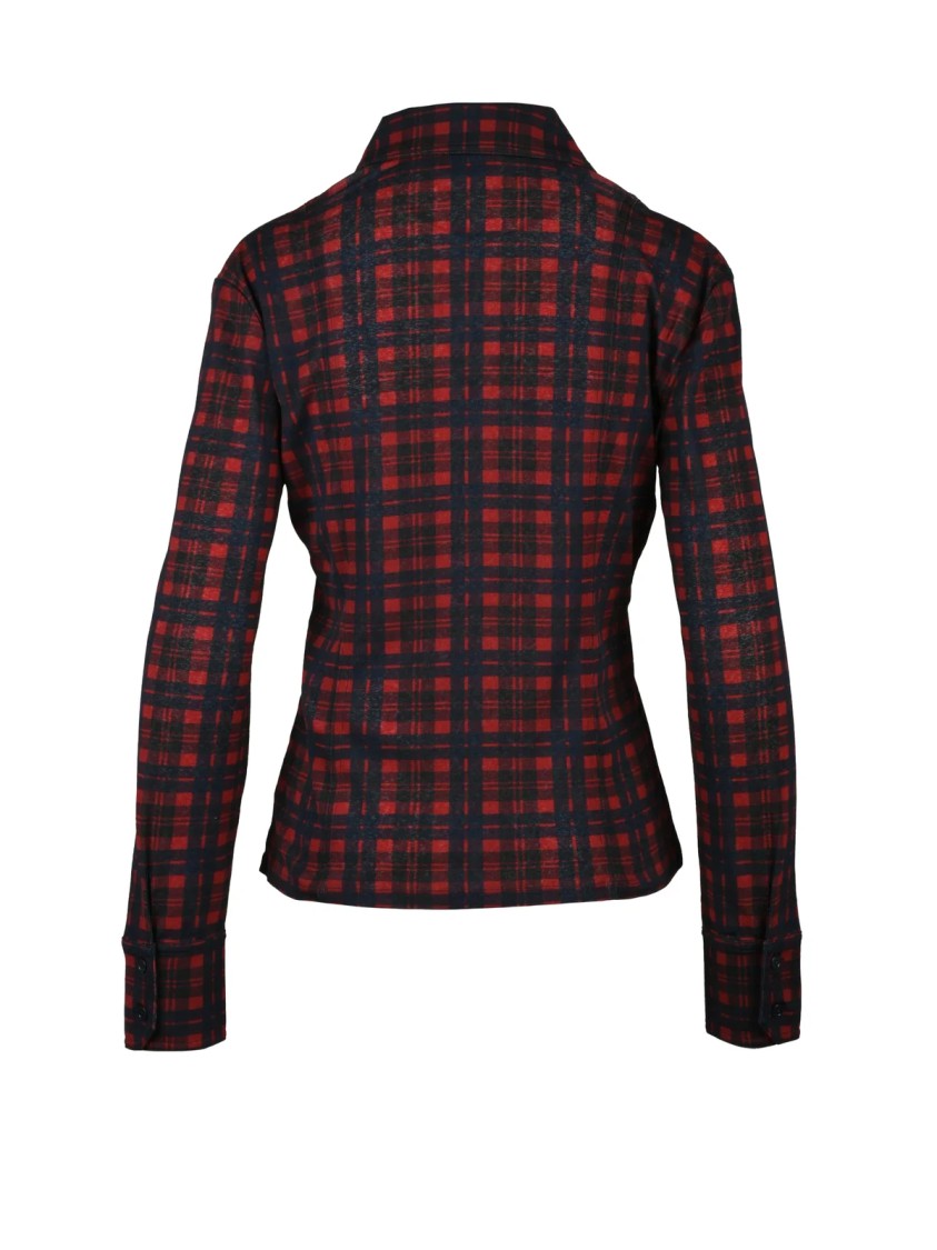 Marella Sport Dynamic Two-Tone Plaid Stretch Shirt