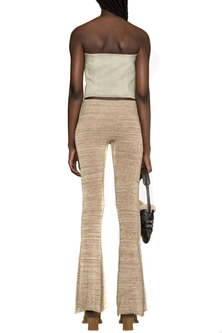 Diesel Denim Strapless Top With Design And High-Quality Cotton Fabric