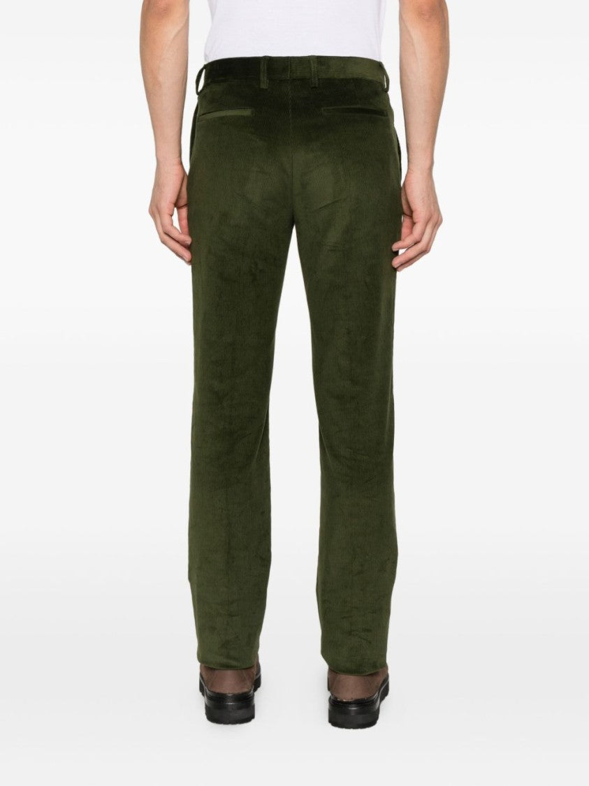 Etro Dark Green Corduroy Tailored Pants