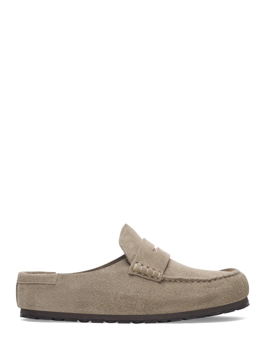 Birkenstock Taupe Naples Wrapped Slip-On Suede Mules