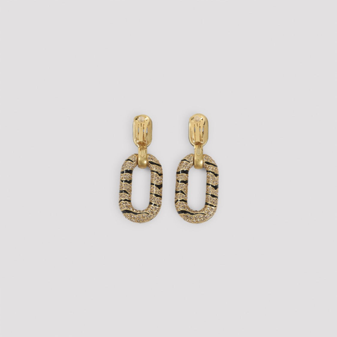 Roberto Cavalli Zebra Pattern Clip-On Earrings
