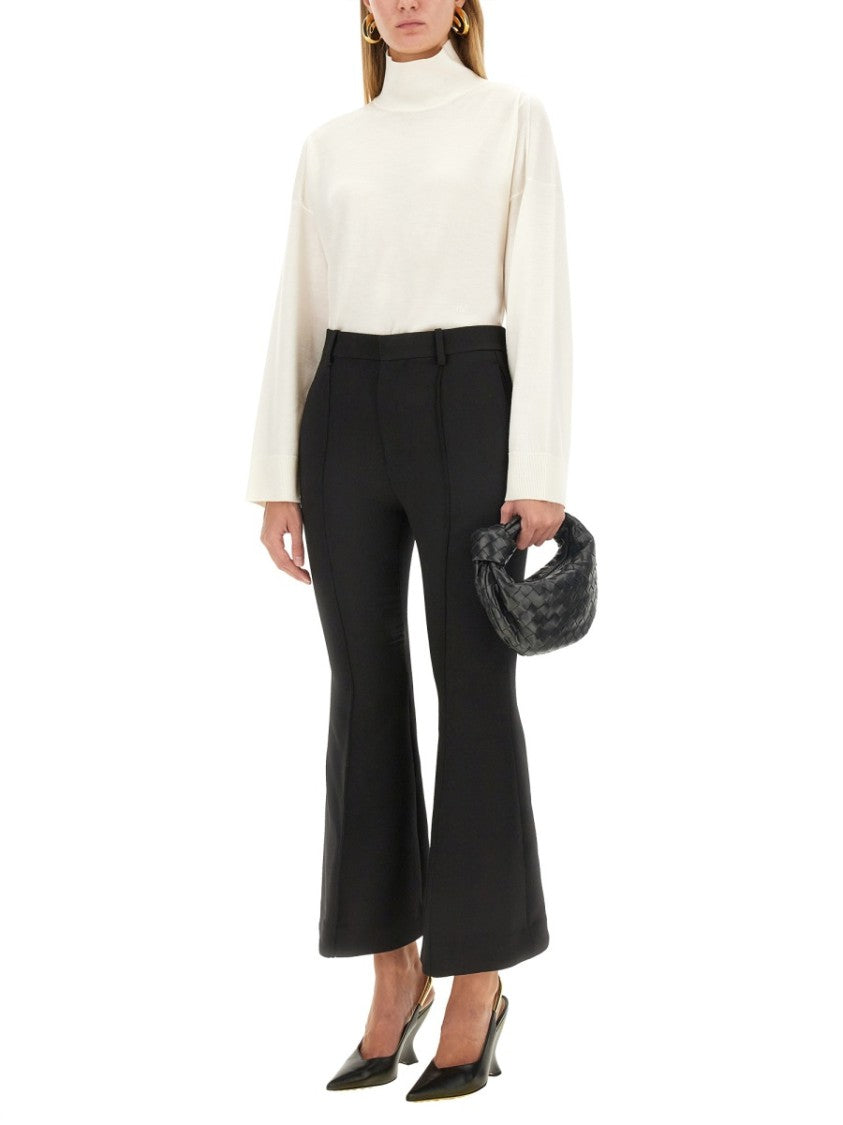 Bottega Veneta Regular Fit Wool Trousers With Tailored Silhouette