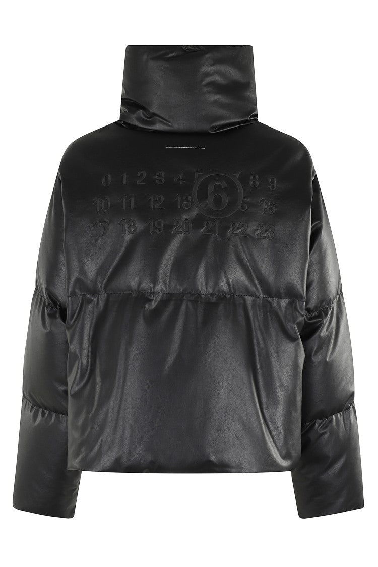 Mm6 By Maison Margiela Oversized Black Sports Jacket With Double-Zipper Closure