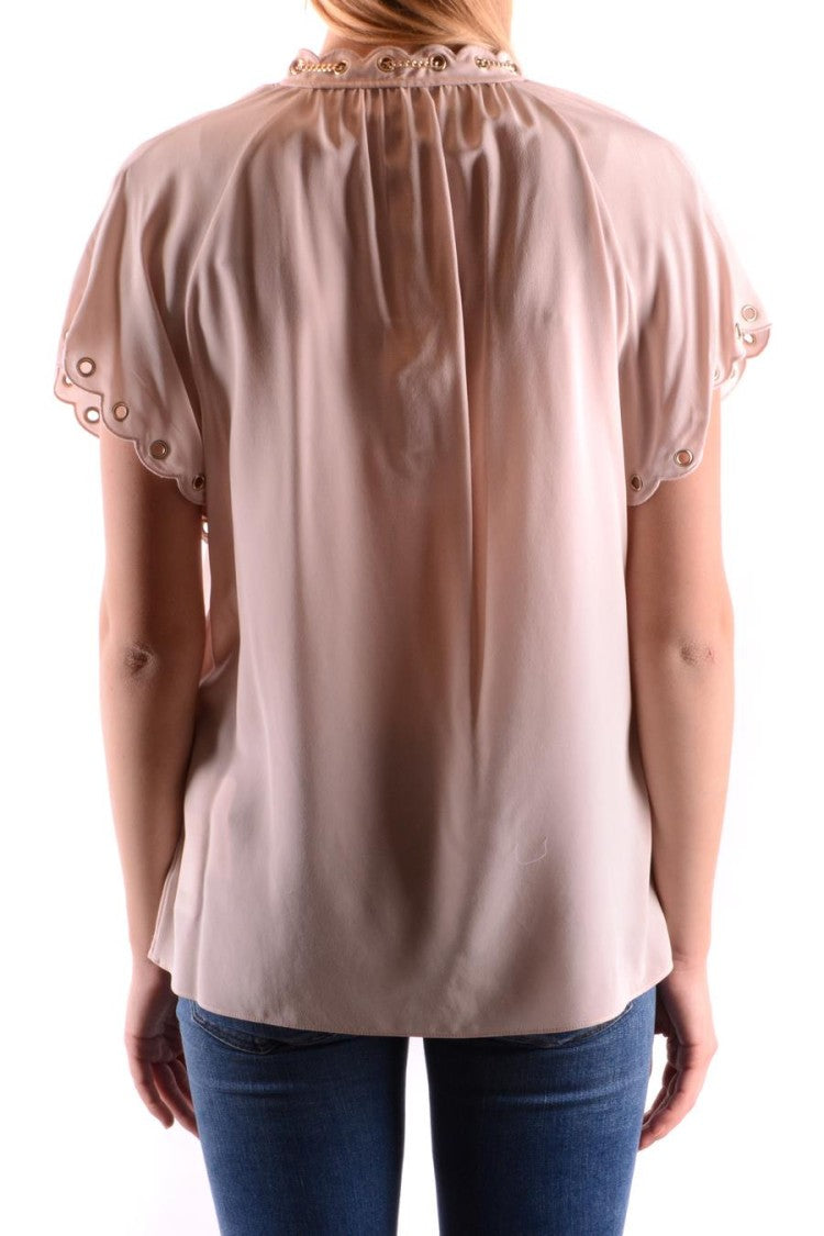 Michael Kors Silk Blouse With Flutter Sleeves