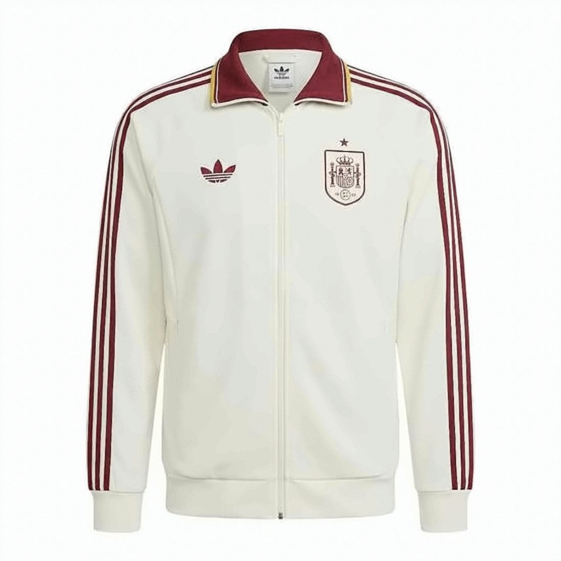 Adidas White Full-Zip Adidas Jacket With High Collar