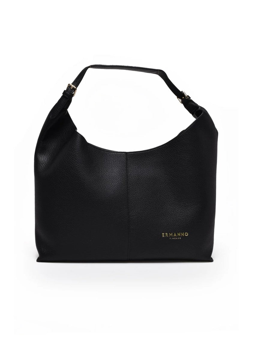 Ermanno Firenze Black Veronica Polyurethane Tote Bag