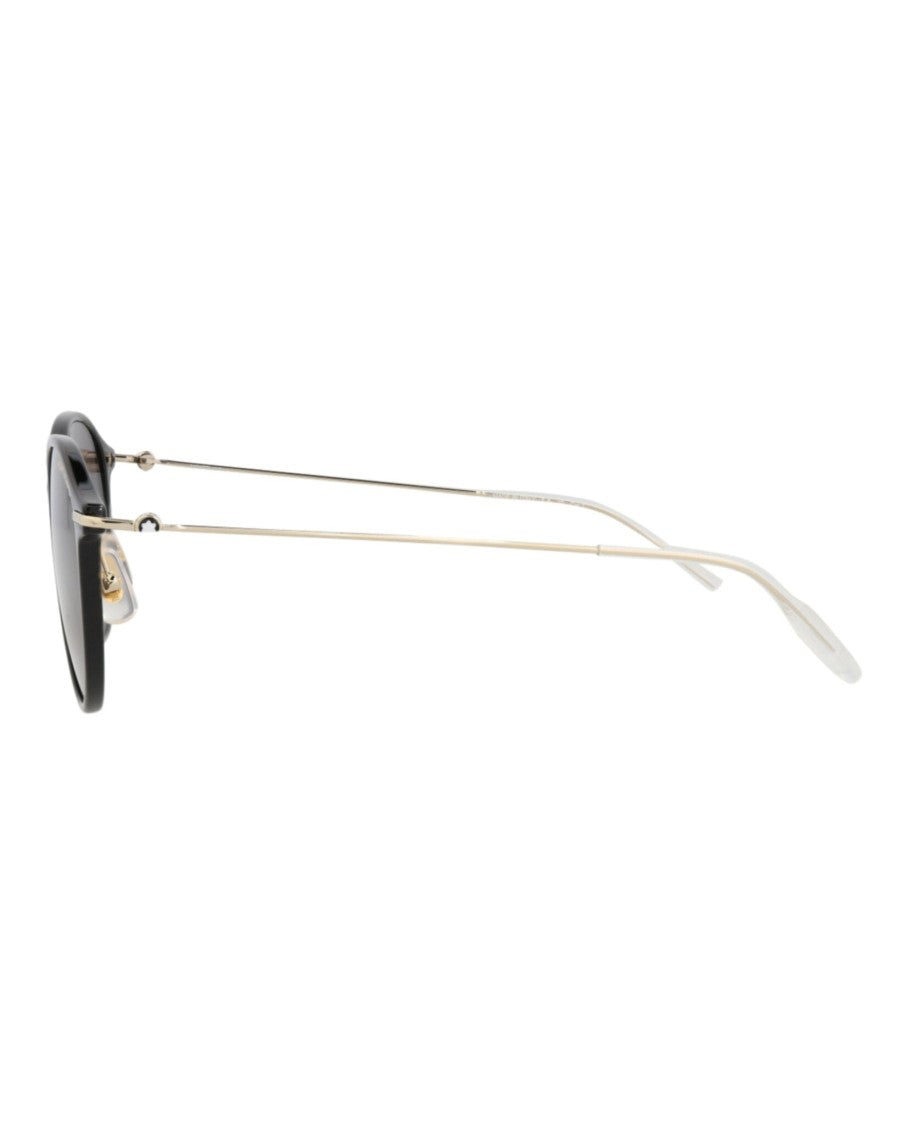 Montblanc Round-Frame Injection Sunglasses With Metal Temples