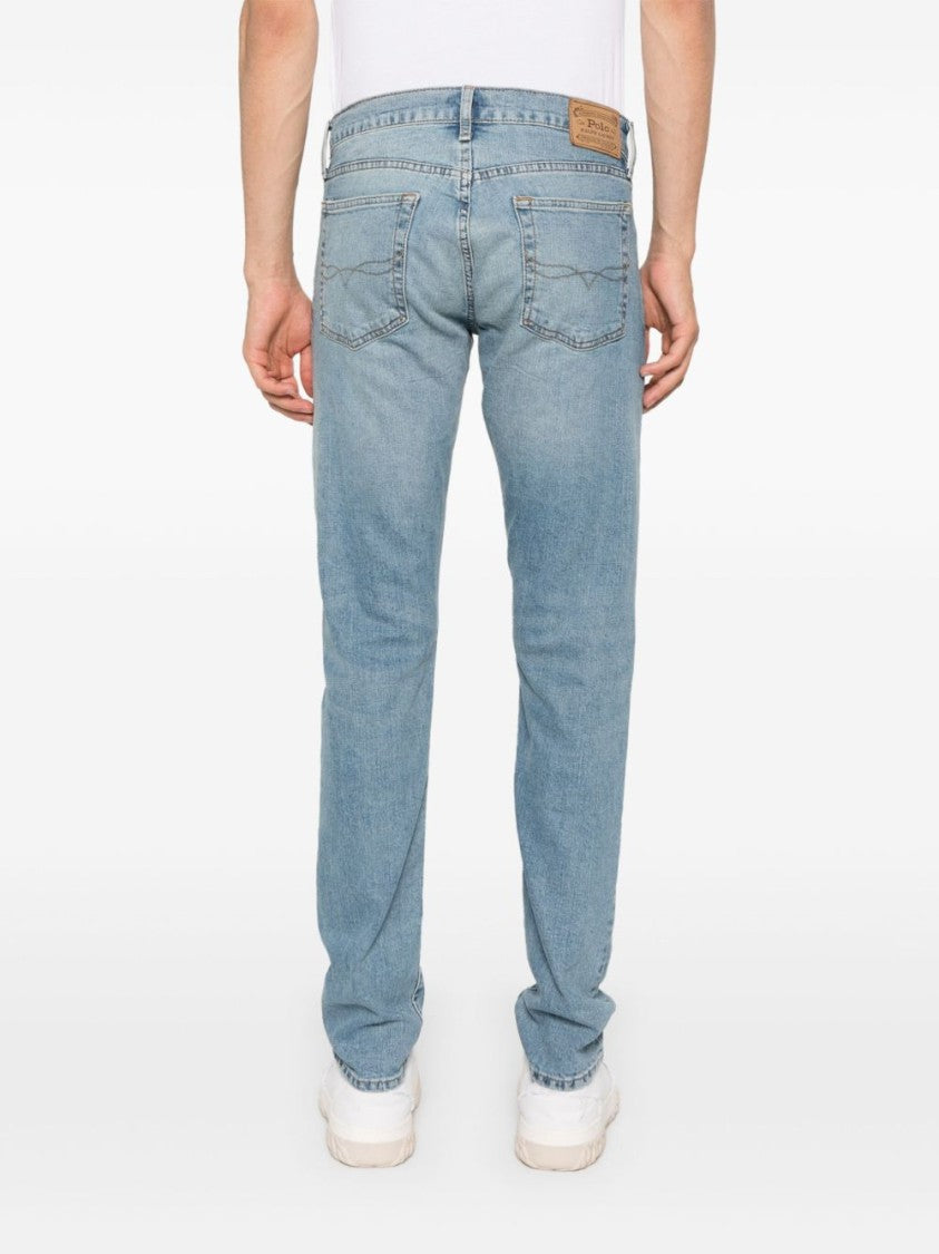 Polo Ralph Lauren Blue Straight-Leg Denim Subtle Fading Jeans