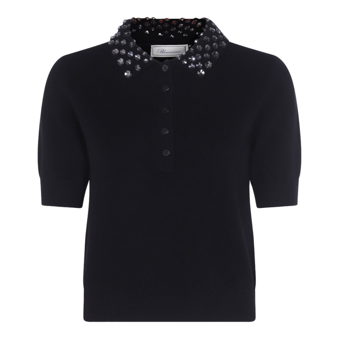 Blumarine Short-Sleeved Polo Shirt With Sequined Collar