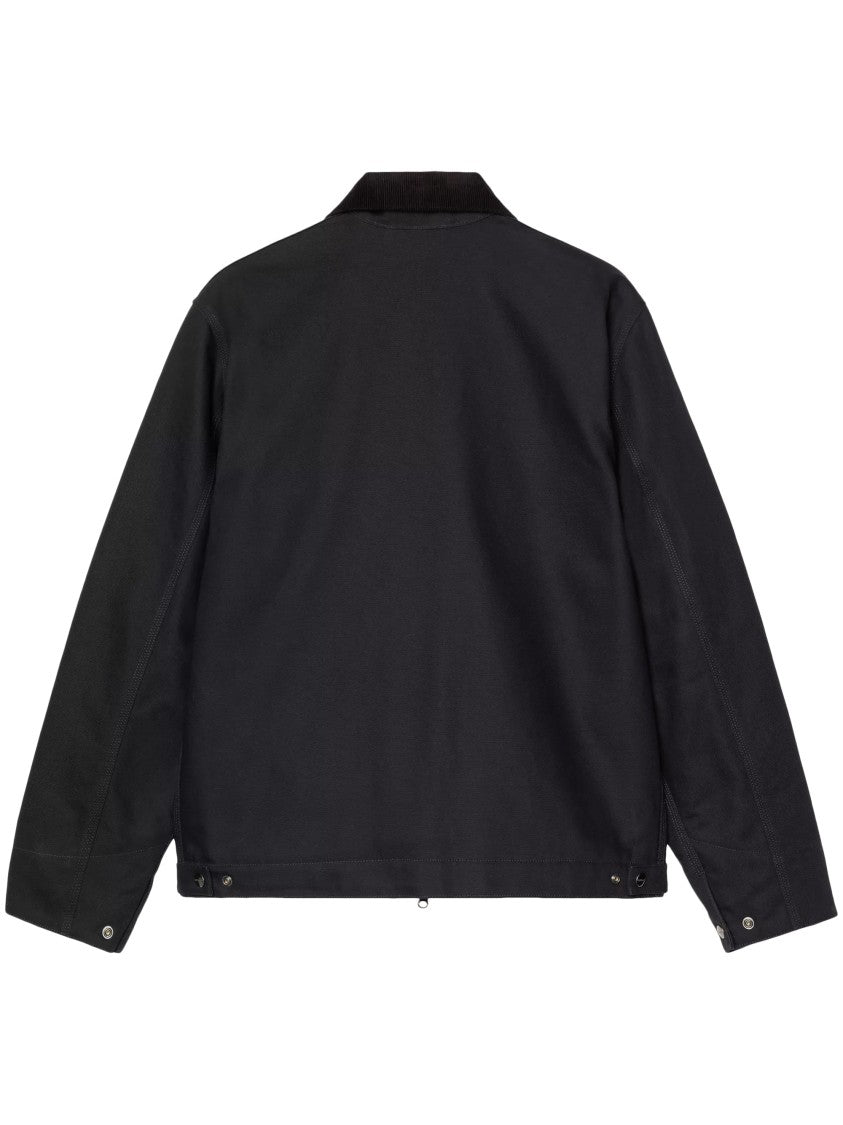 Carhartt Wip Boxy Black Detroit Jacket With Contrasting Corduroy Collar