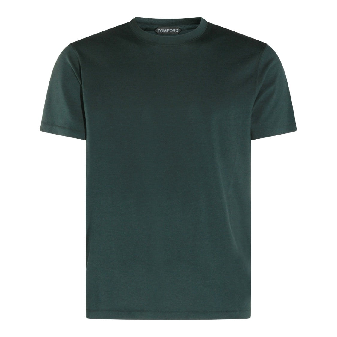 Tom Ford Dark Green Cotton T-Shirt With Round Neckline