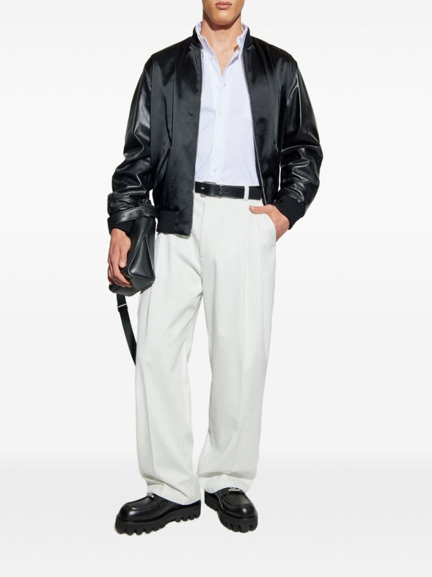 Givenchy Black Baseball Collar Ribbed Zip Jacket