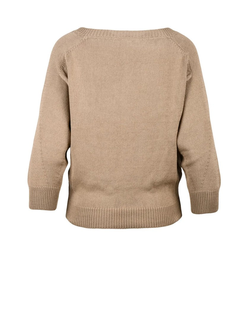 Alpha Studio Turquoise Cotton Boat Neck Raglan Sweater