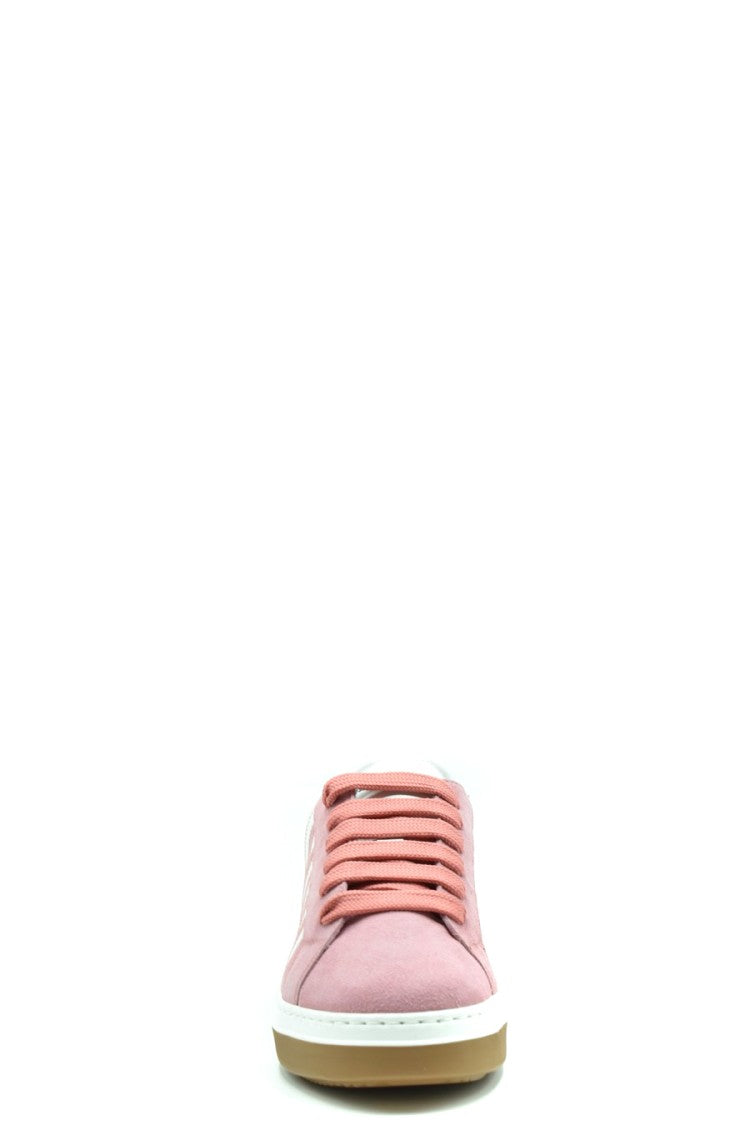 Dsquared2 Low-Top Pink Leather Sneakers White Accents