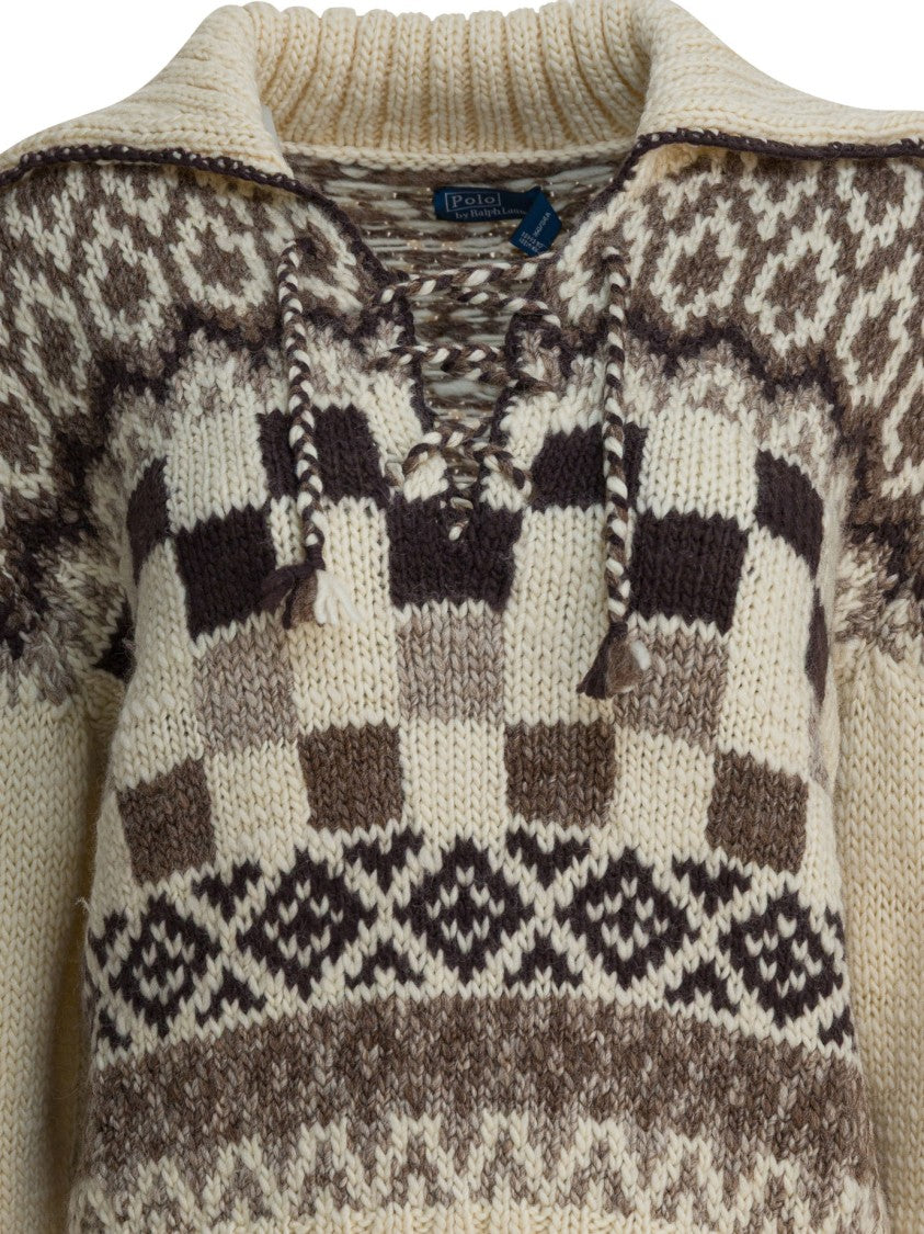 Polo Ralph Lauren Geometric Pattern Knit Wool Sweater