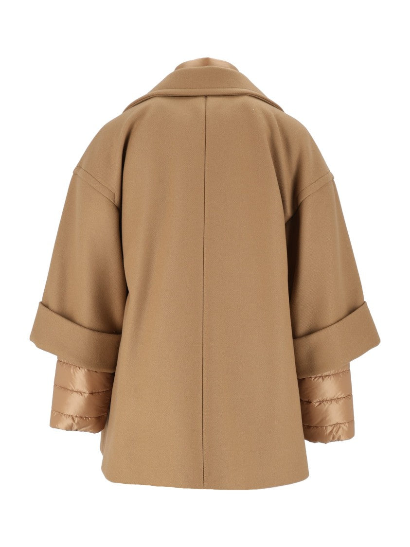 Fay Double Detachable Striped Quilted Layer Cape