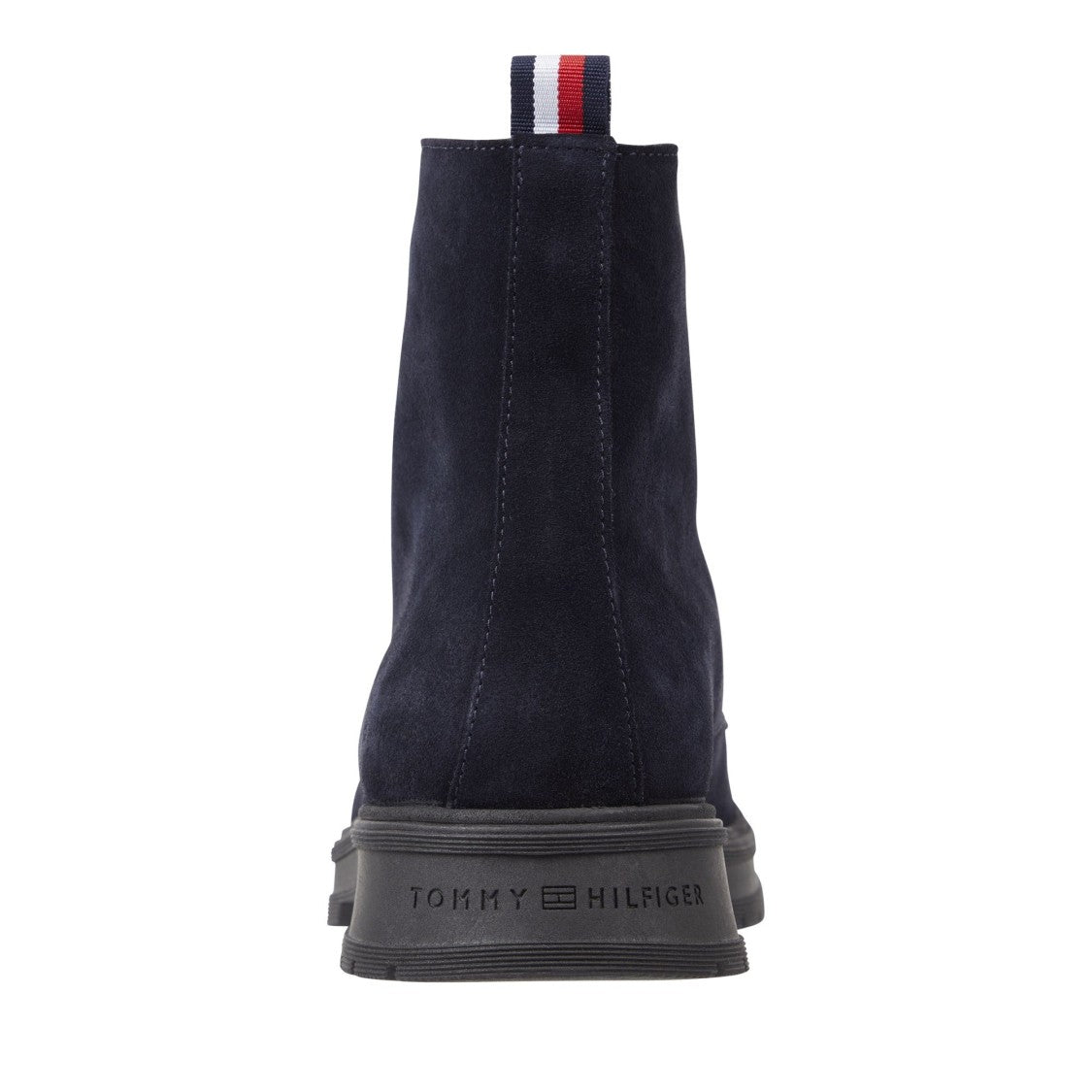 Tommy Hilfiger Blue Lace-Up Striped Pull Tab Suede Boots