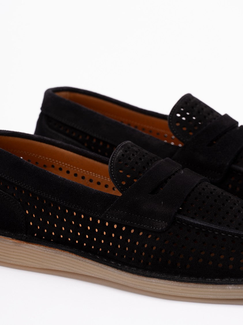 Dolce & Gabbana Perforated Calf Leather Slippers With Contrasting Sole