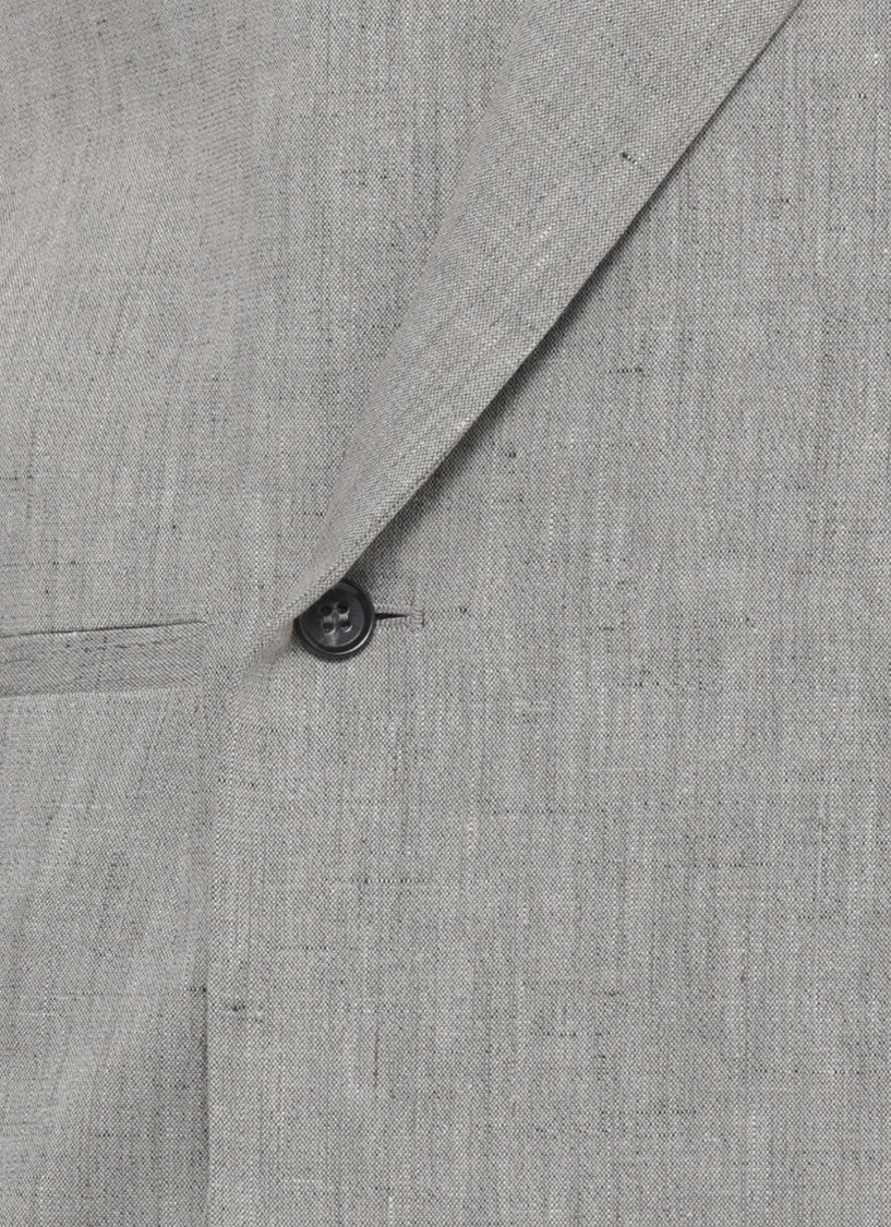 Loulou De Saison Grey Suna Linen-Blend Double-Breasted Blazer