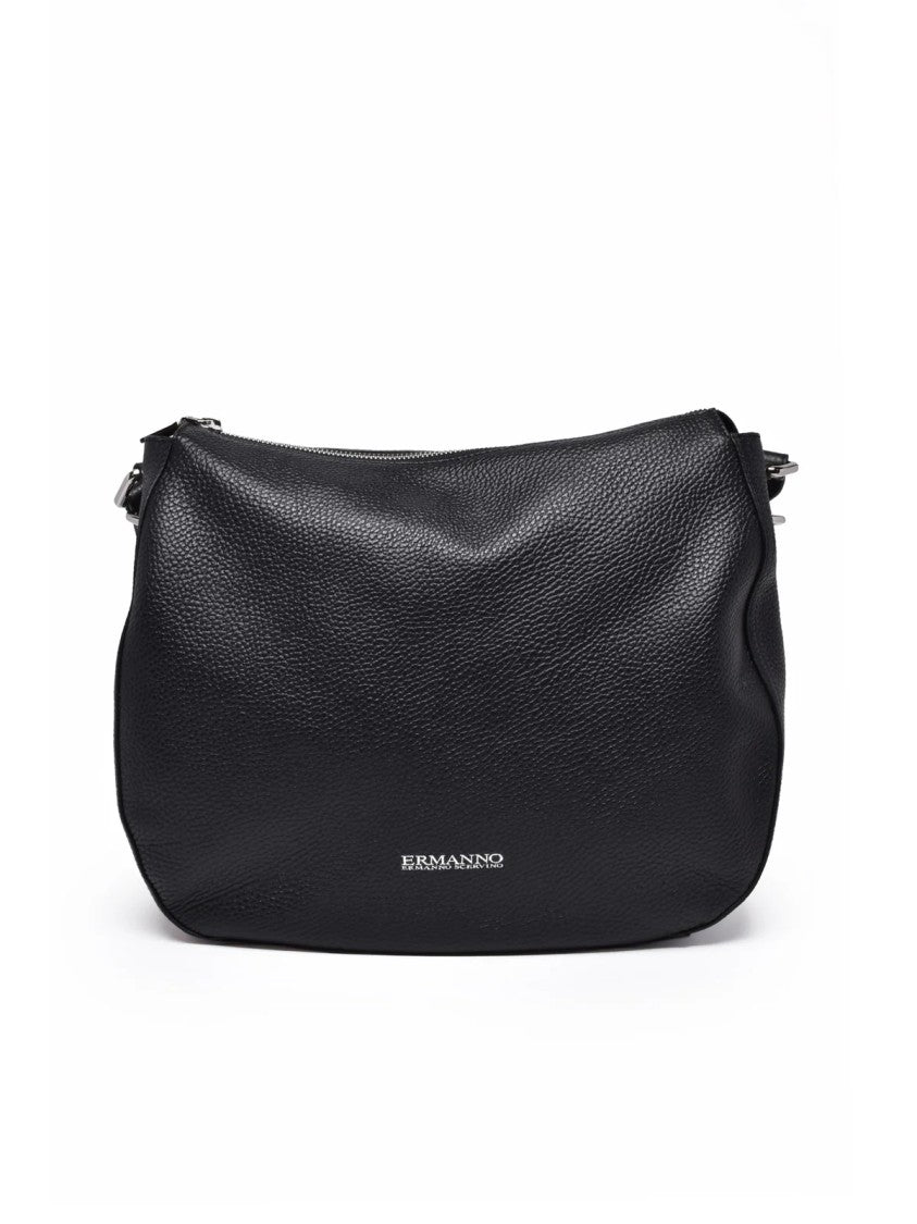 Ermanno Firenze Black Leather Hobo Bag