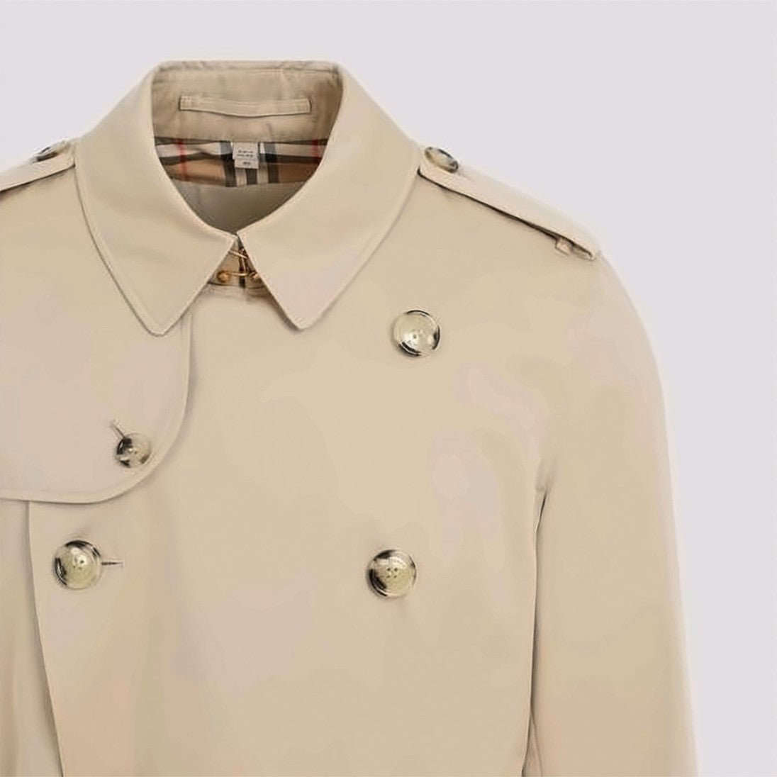 Burberry Mid-Length Double-Breasted Trench Coat With Tortoiseshell Buttons