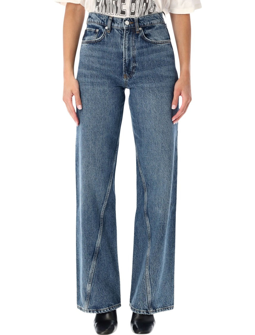 Anine Bing Brie High-Rise Wide-Leg Jeans