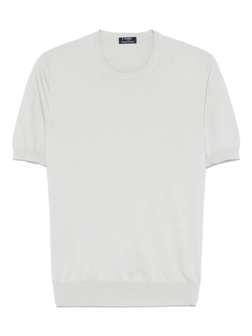 Barba Grey T-Shirt With Classic Crew Neckline