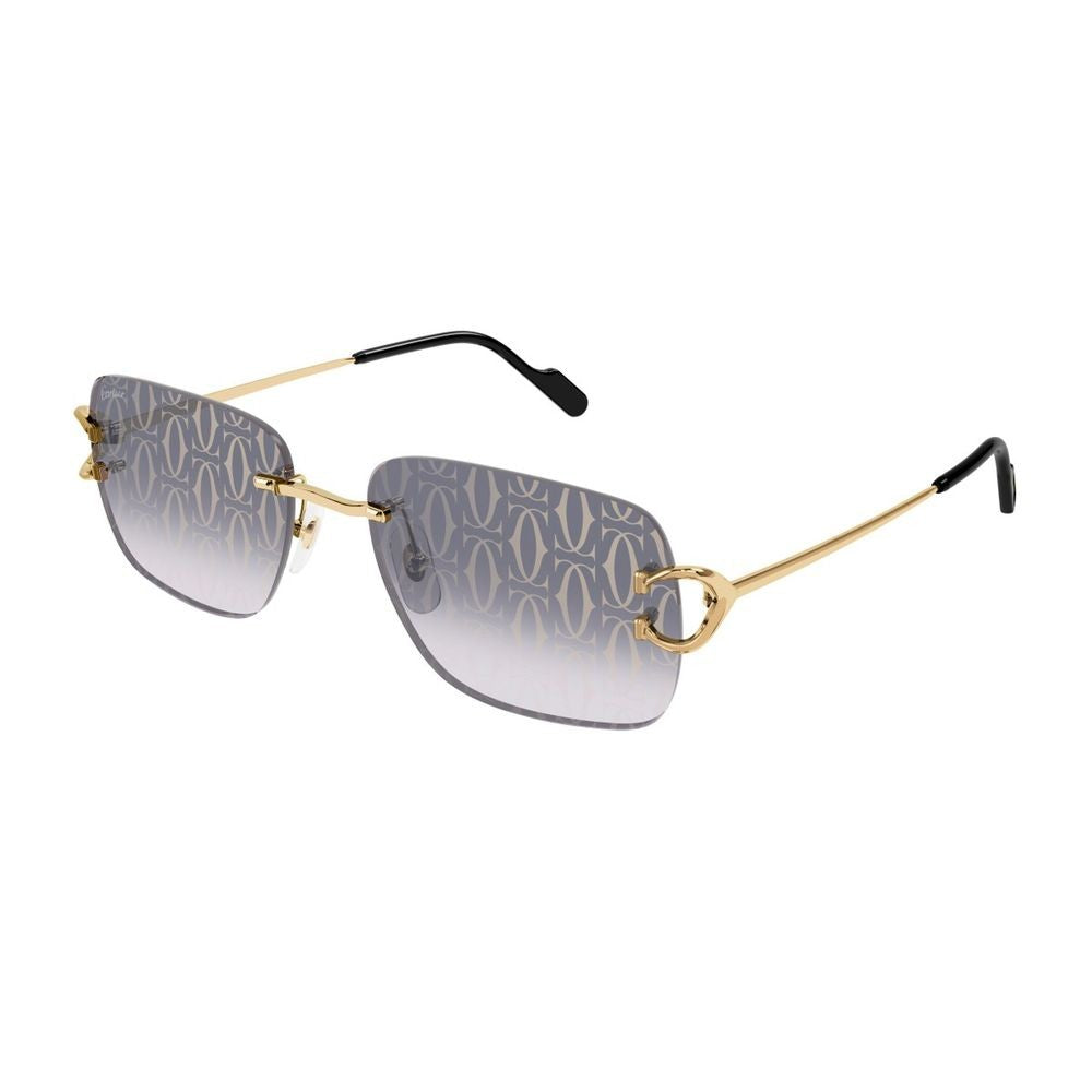 Cartier Ct0330s Décor C De Rimless Gold-Tone Metal Rectangular Sunglasses