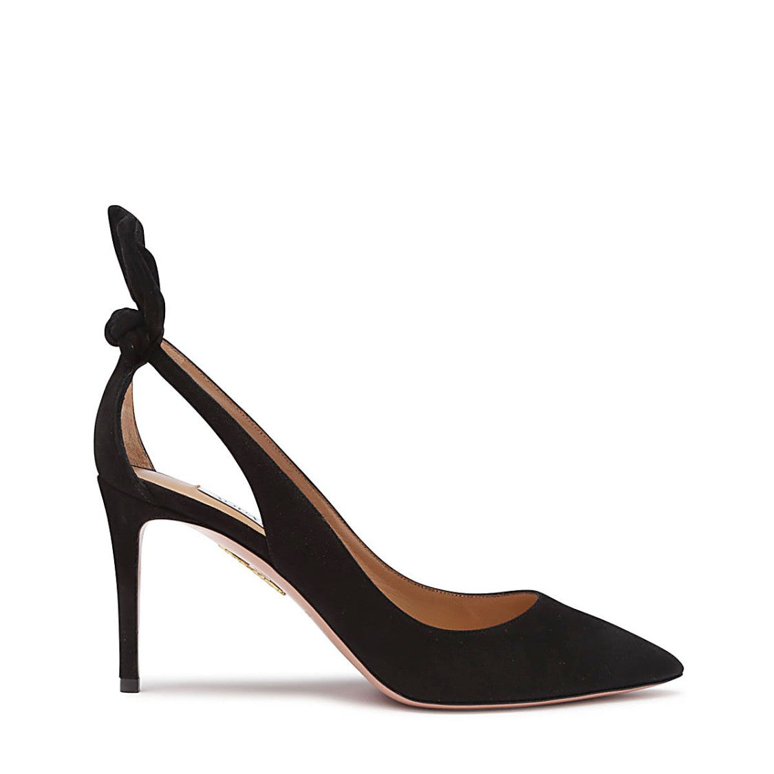 Aquazzura Black Suede Bow Tie Pumps