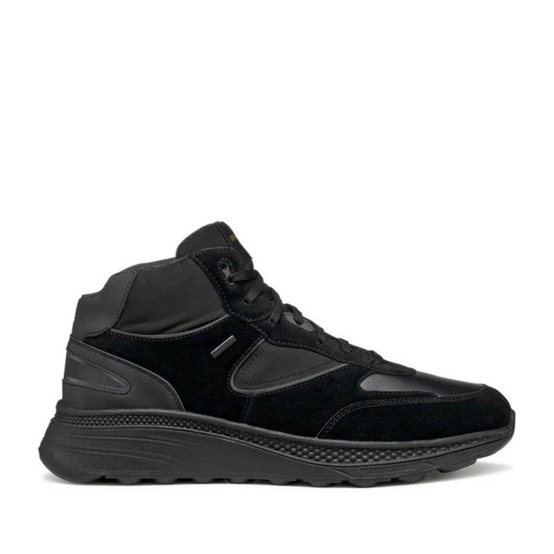 Geox Spherica Actif Black Mid-Top Suede Sneakers
